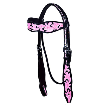 HILASON Western Horse American Leather Headstall & Breast Collar Set Tack Black